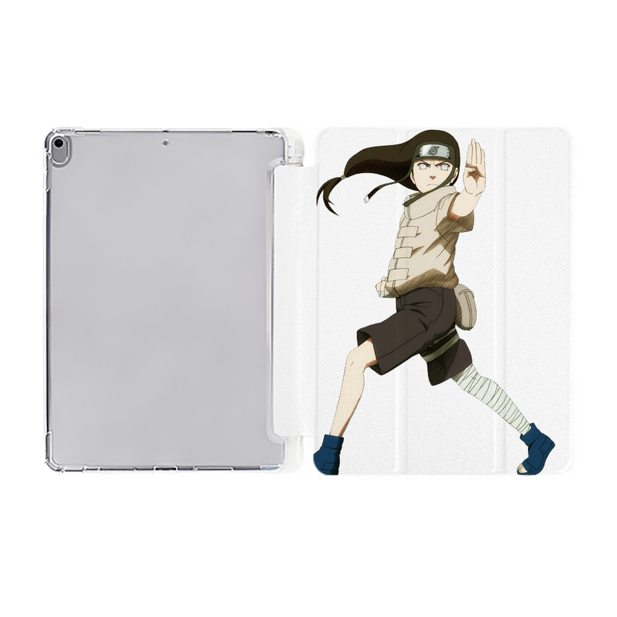 （画像用） NARUTO -ナルト- 日向ネジ Hyūga Neji IPad ケース ペン収納付き 三つ折りスタンド PUレザー×シリコン 対応機種9.5/10.5/10.9インチ